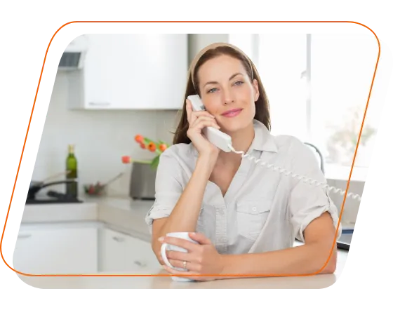 woman using optimum home phone